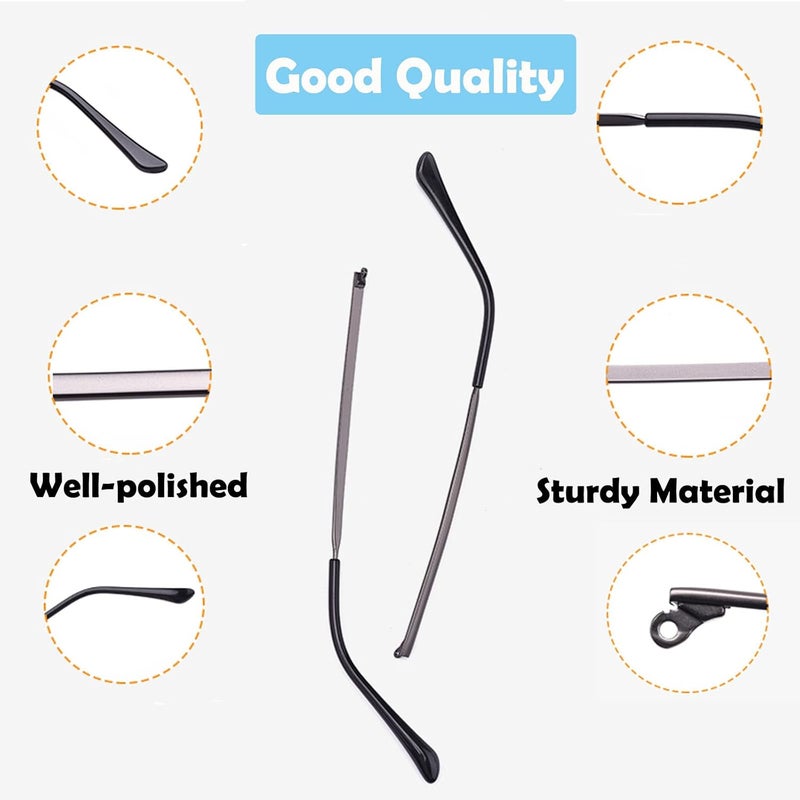 OPUGIT Metal Glasses Replacement Temple, Eyeglass Arms Legs Replacement, Glasses Repair Kit Universal Eyeglasses Replacement, DIY Temples for Glasses with Screws(1 Pair, Rose Gold) - Image 4